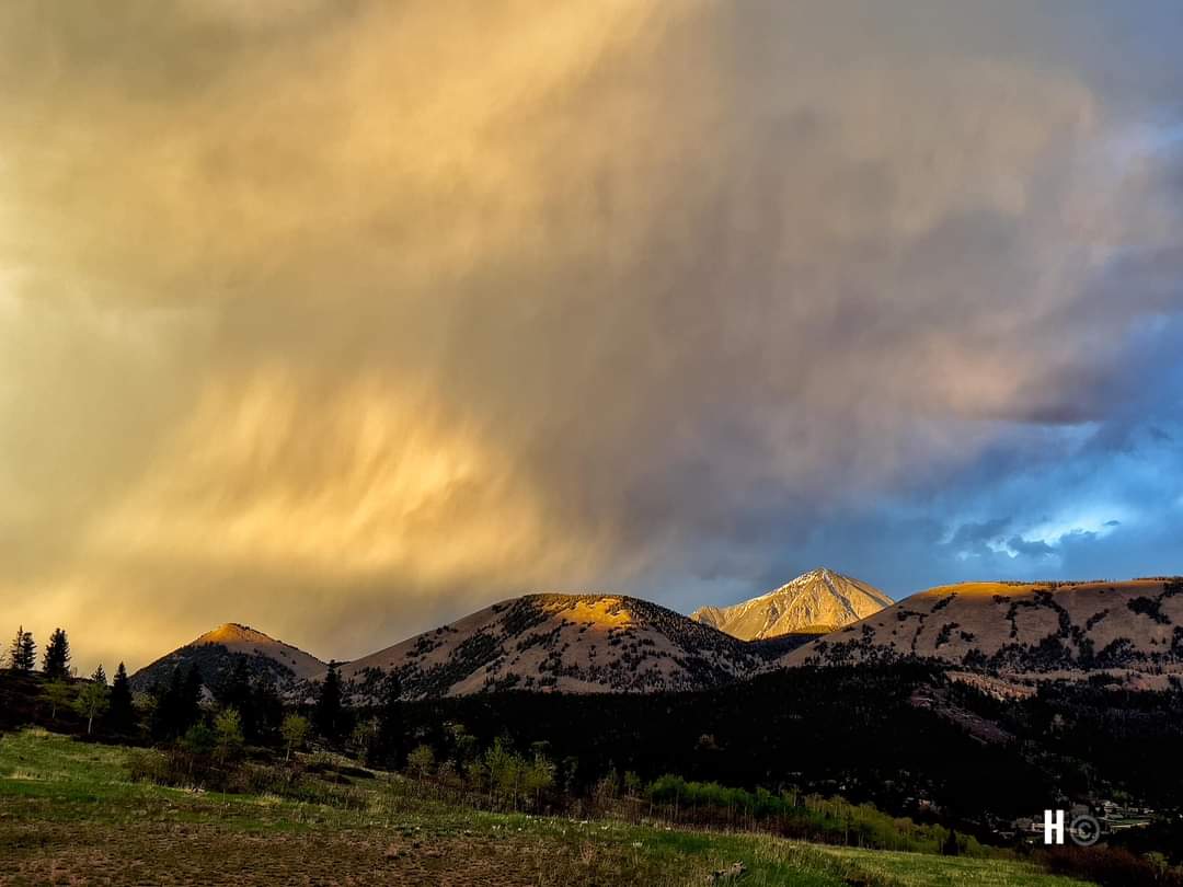 sunset over mountains